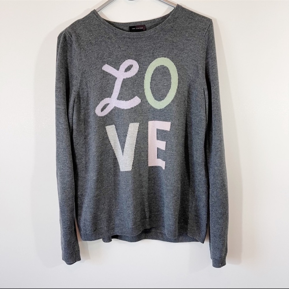 The Limited Gray LOVE Sweater, L